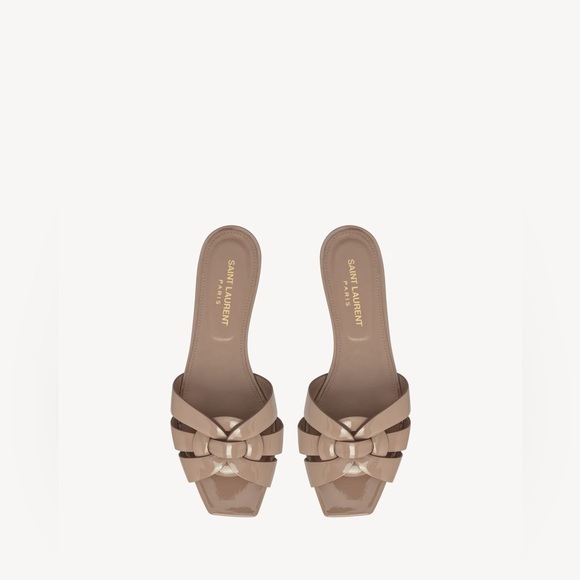 Saint Laurent Shoes - Saint Laurent Tribute Slide Mules patent leather in dark pink color EU 39.5